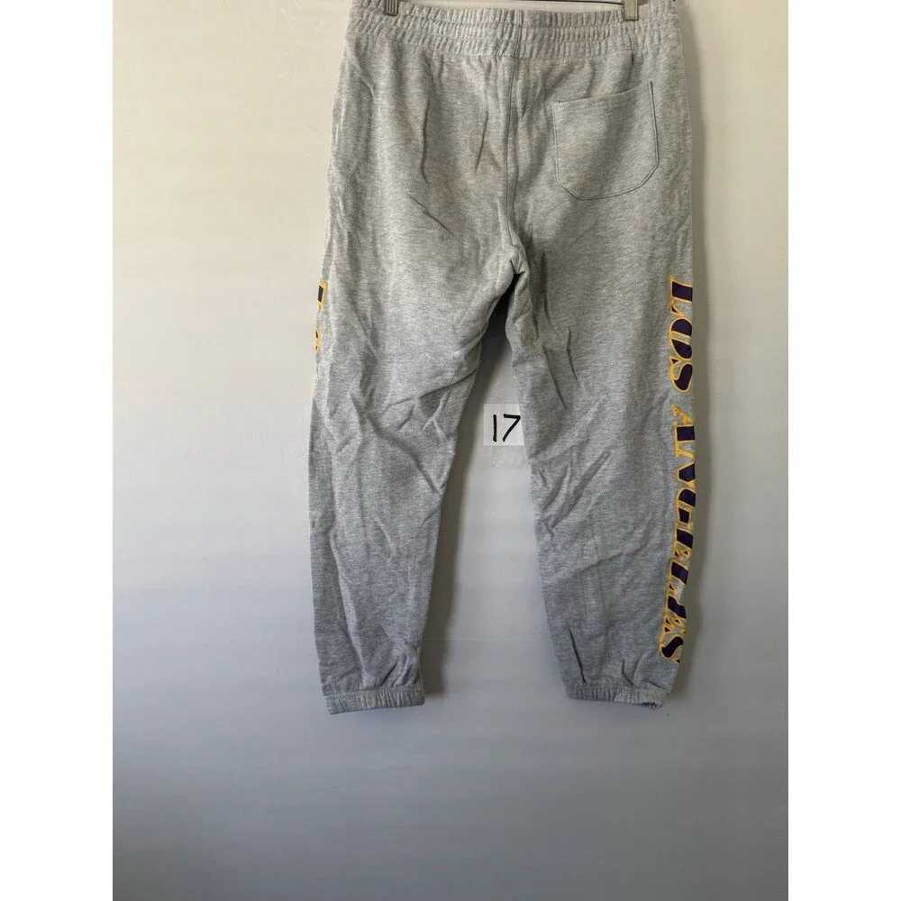 LA Lakers Jogger Sweatpants NBA Licensed Gray Large